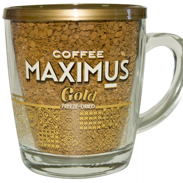 Купить Maximus Gold кофе растворимый в стеклянной кружке, 70 г