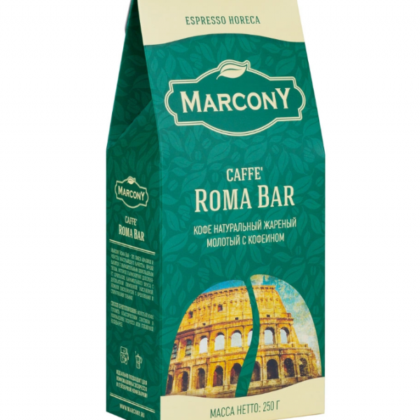 Купить Marcony Espresso Horeca Caffe Roma Bar кофе молотый, 250 г