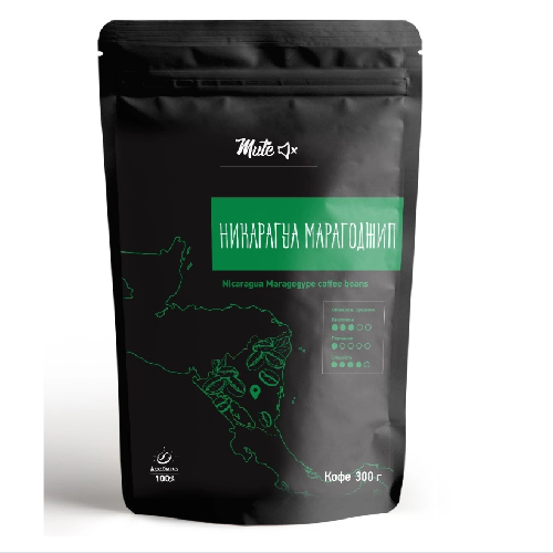 Купить Кофе в зернах MUTE Никарагуа Марагоджип (Nicaragua Maragogype Premium coffee beans), 300 г.