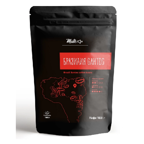 Купить Кофе в зернах MUTE Бразилия Сантос (Brasil Santos Premium coffee beans), 1000 г.