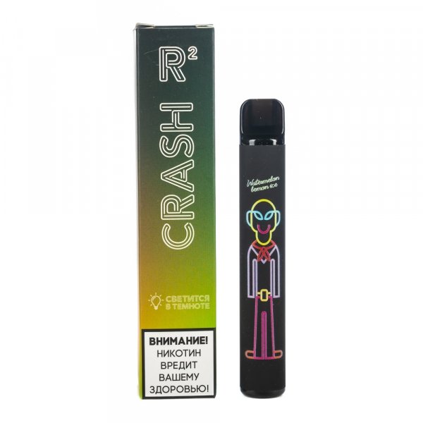 Купить Crash R2  - Watermelon-Lemon ice( Арбуз, Лимон, Лёд), 800 затяжек, 20 мг (2%)
