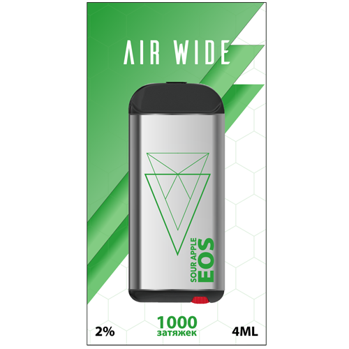 Купить EOS Air Wide - Sour apple, 1000 затяжек, 20 мг (2%)