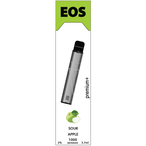 Купить EOS e-stick Premium Plus - SOUR APPLE, 1000 затяжек, 20 мг (2%)