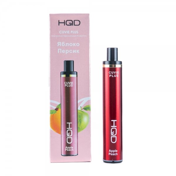 Купить HQD Cuvie Plus ORIGINAL - Яблоко Персик, 1200 затяжек, 20 мг (2%)