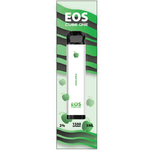 Купить EOS Cube One - SOUR APPLE, 1500 затяжек, 20 мг (2%)