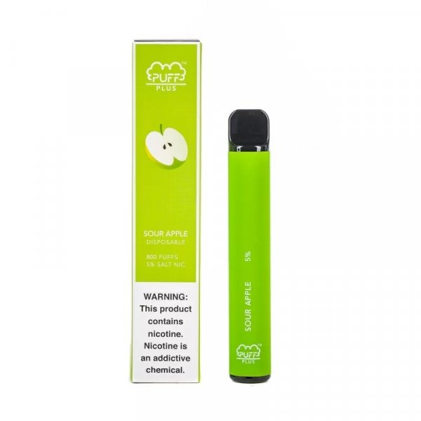 Купить Puff PLUS - Sour Apple (Кислое Яблоко), 800 затяжек, 20 мг (2%)