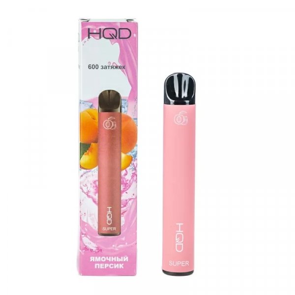 Купить HQD Super - Peach (Персик), 600 затяжек, 20 мг (2%)