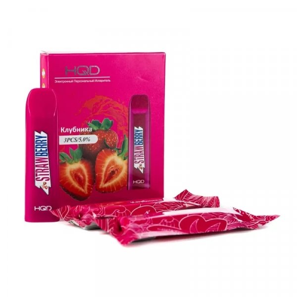 Купить HQD V2 - Strawberry (Клубника), 300 затяжек, 20 мг (2%)