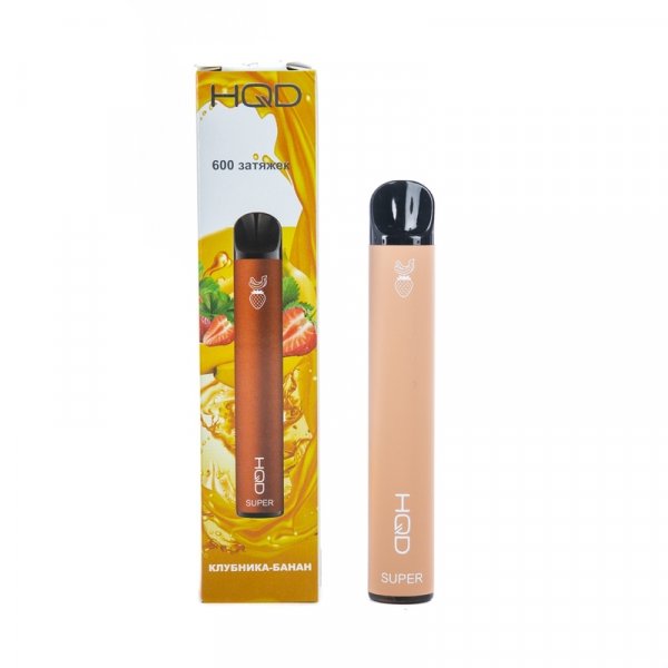 Купить HQD Super - Strawberry Banana (Клубника Банан), 600 затяжек, 20 мг (2%)