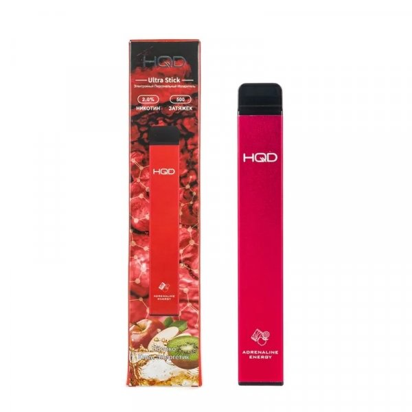 Купить HQD Ultra Stick - Adrenaline (Энергетик адреналин яблоко киви), 500 затяжек, 20 мг (2%)
