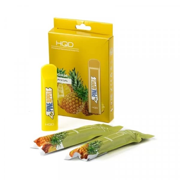 Купить HQD V2 - Pineapple (Ананас), 300 затяжек, 20 мг (2%)