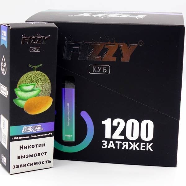Купить FIZZY Cube - Алоэ Вера, Манго, Дыня, 1200 затяжек, 50 мг (5%)