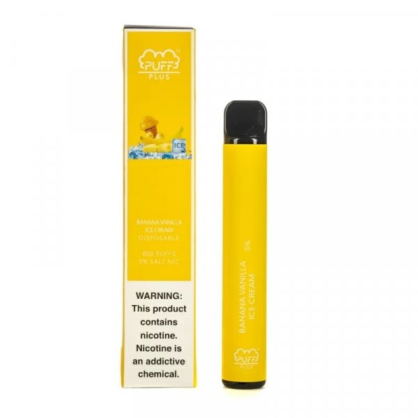 Купить Puff PLUS - Banan Ice Cream (Банановое Мороженое), 800 затяжек, 20 мг (2%)