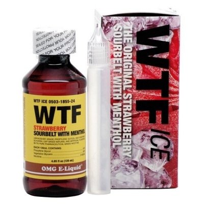 Купить OMG WTF Ice Strawberry Sourbelt Menthol (Клубничный мармелад, Ментол), 120 мл, 0 %