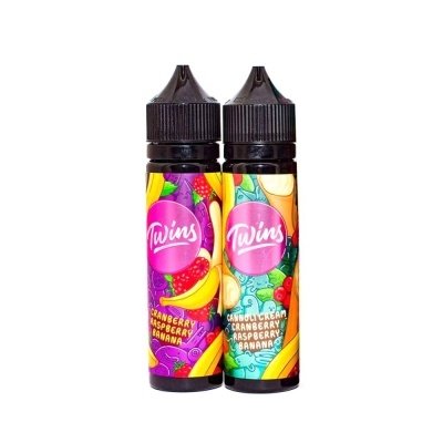 Купить Twins Cranberry Raspberry Banana Cannoli Cream (Клюква, Малина, Банан, Вафельная трубочка, Крем), 2х60 мл, 0 %