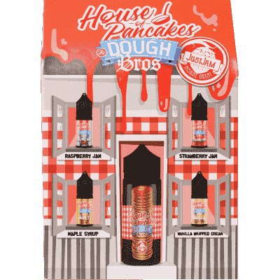 Купить House Of Pancakes Just Jam Edition (Блины + Клубничный джем, Малиновый джем, Сливки с ванилью, Кленовый сироп), набор 80мл + 4х10мл, 0 %