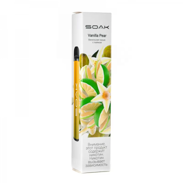 Купить Soak X - Vanilla Pear, 1500 затяжек, 20 мг (2%)