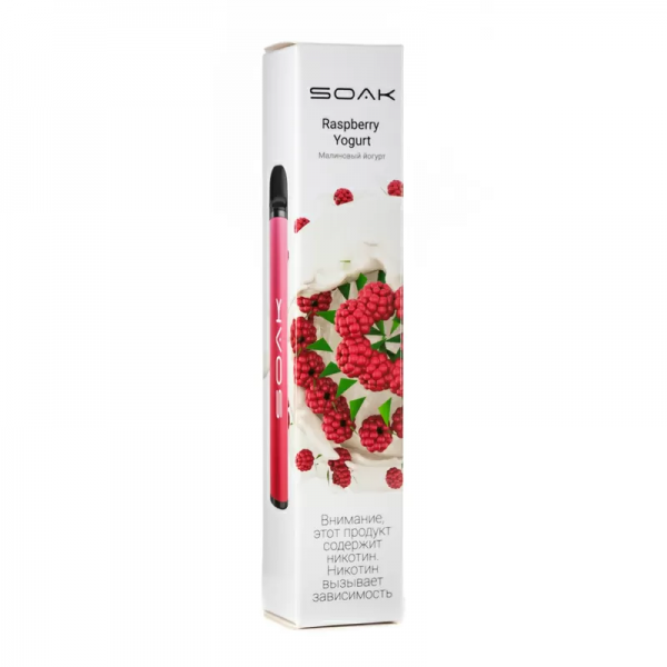 Купить Soak X - Raspberry Yogurt, 1500 затяжек, 20 мг (2%)