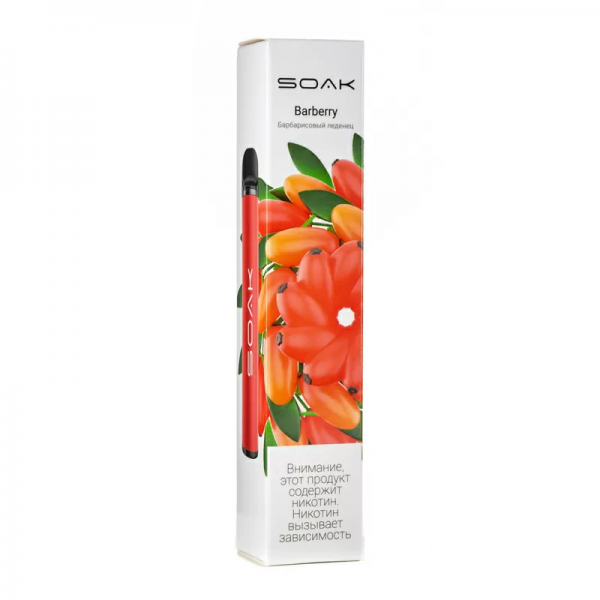 Купить Soak X - Barberry, 1500 затяжек, 20 мг (2%)