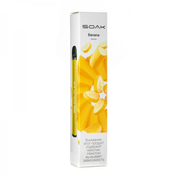 Купить Soak X - Banana, 1500 затяжек, 20 мг (2%)