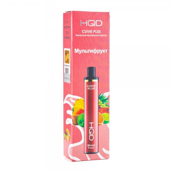 Купить HQD Cuvie Plus ORIGINAL - Мультифрукт, 1200 затяжек, 20 мг (2%)