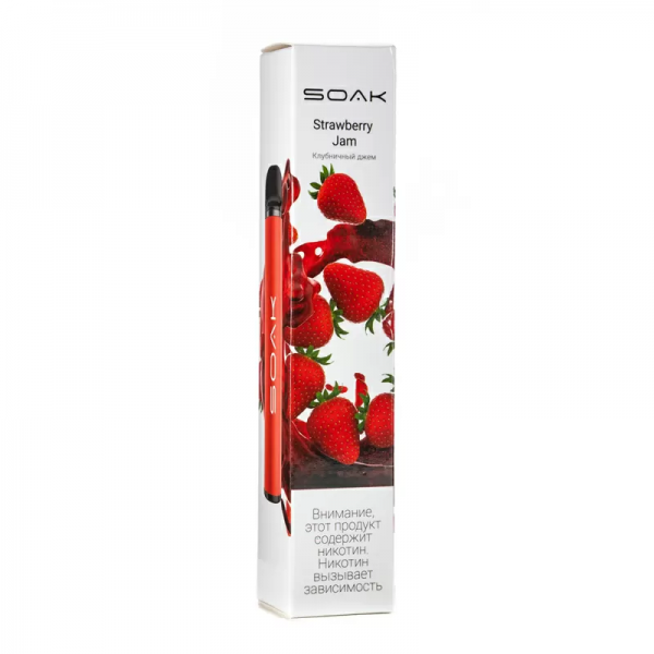 Купить Soak X - Strawberry Jam, 1500 затяжек, 20 мг (2%)