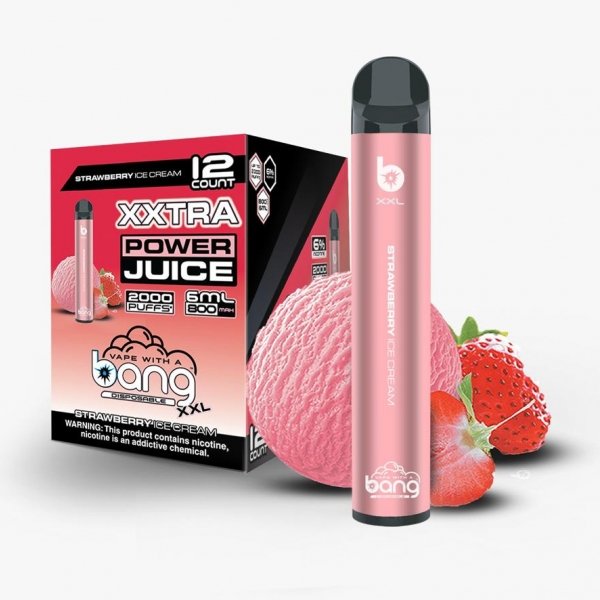 Купить Bang XXL - Strawberry Ice Cream (Клубничное мороженое), 2000 затяжек, 20 мг (2%)