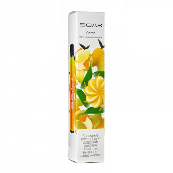 Купить Soak X - Citron, 1500 затяжек, 20 мг (2%)