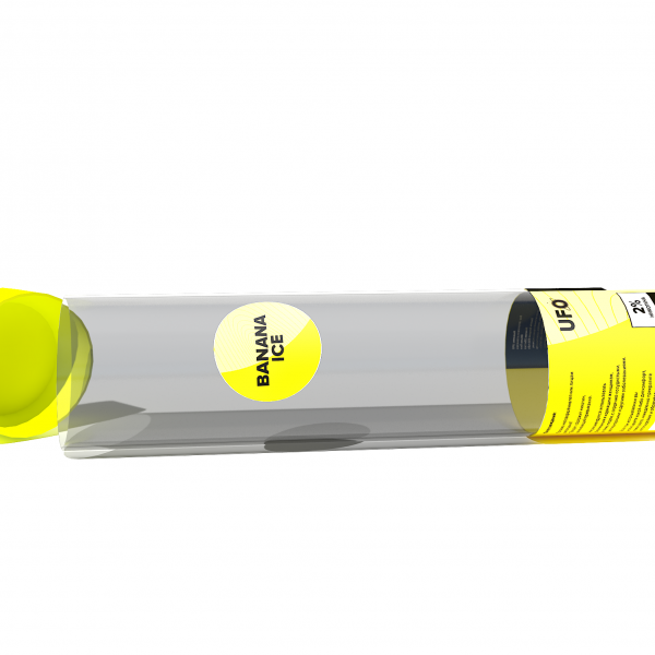 Купить Ufo - Banana Ice (Банан ледяной), 1500 затяжек, 20 мг (2%)
