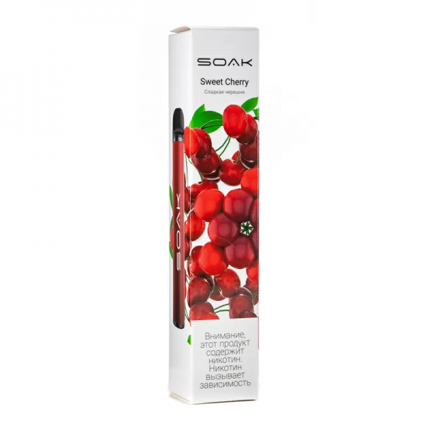 Купить Soak X - Sweet Cherry, 1500 затяжек, 20 мг (2%)