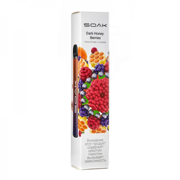 Купить Soak X - Dark Honey Berries, 1500 затяжек, 20 мг (2%)