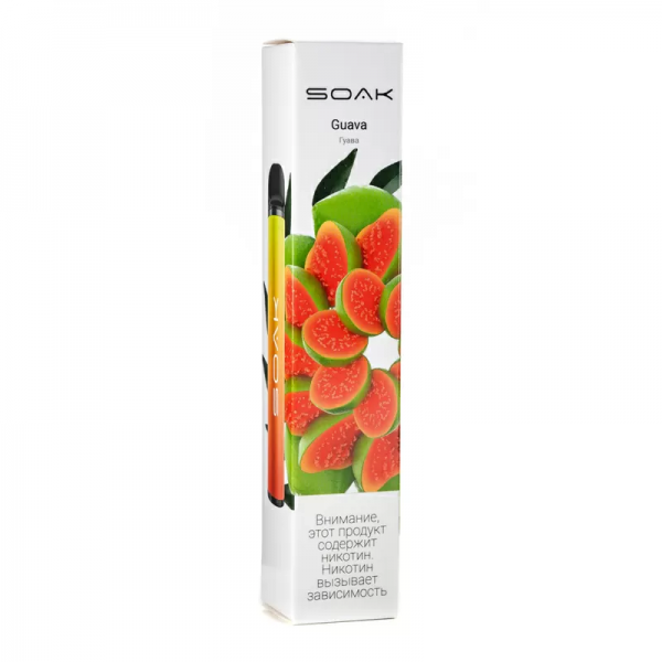 Купить Soak X - Guava, 1500 затяжек, 20 мг (2%)