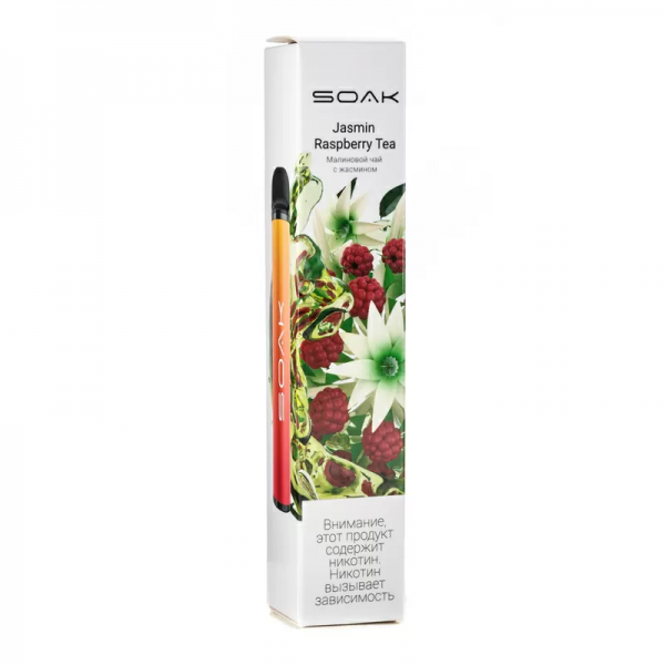 Купить Soak X - Jasmin Raspberry Tea, 1500 затяжек, 20 мг (2%)