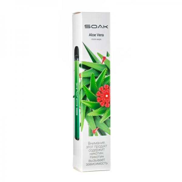 Купить Soak X - Aloe Vera, 1500 затяжек, 20 мг (2%)