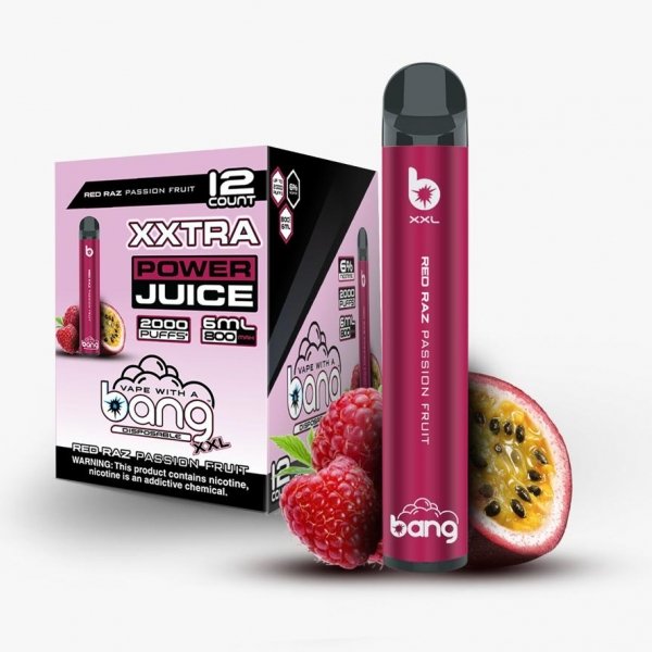 Купить Bang XXL - Red Raz Passion Fruit (Красная маракуйя), 2000 затяжек, 20 мг (2%)