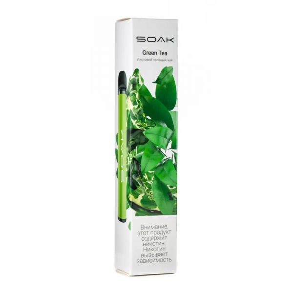 Купить Soak X - Green Tea, 1500 затяжек, 20 мг (2%)