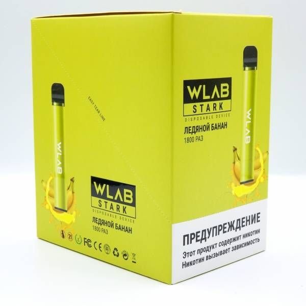 Купить Wlab - Ледяной банан, 1800 затяжек, 20 мг (2%)
