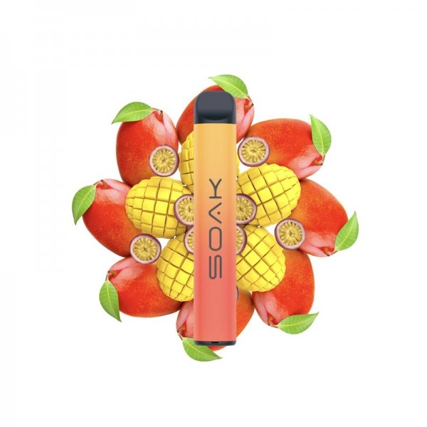 Купить Soak Q - Tropic Punch (Манго-Маракуйя), 800 затяжек, 20 мг (2%)