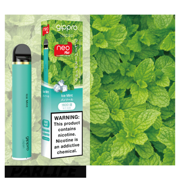 Купить Gippro Neo Plus  - Ice Mint (Ледяная мята), 1600 затяжек, 20 мг (2%)