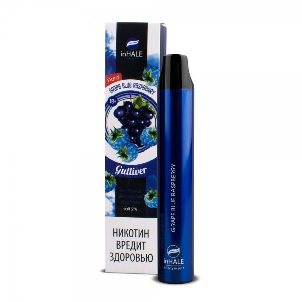 Купить Inhale Guliver Hard - Grape blue raspberry, 1500 затяжек, 20 мг (2%)