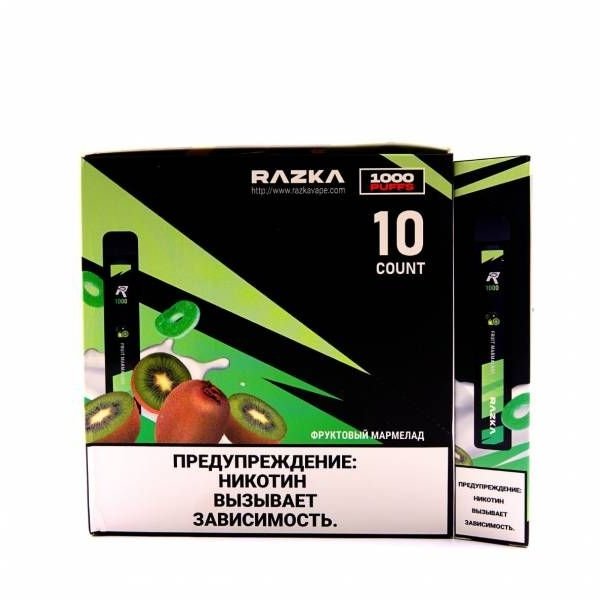 Купить RAZKA - Фруктовый мармелад, 1000 затяжек, 20 мг (2%)