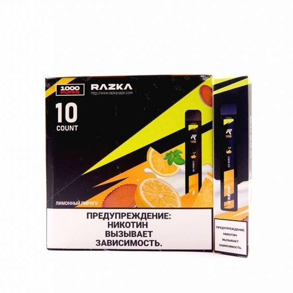 Купить RAZKA - Лимонный пирог, 1000 затяжек, 20 мг (2%)