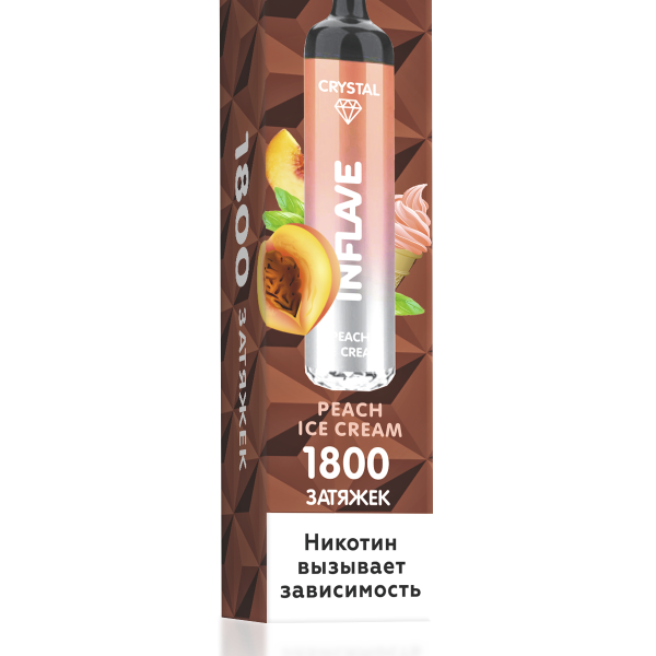 Купить Inflave Crystal - Персиковое Мороженное, 2%