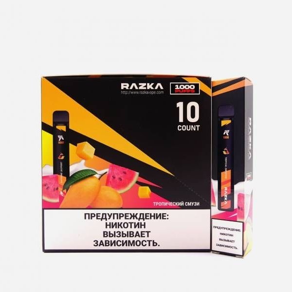 Купить RAZKA - Тропический смузи, 1000 затяжек, 20 мг (2%)