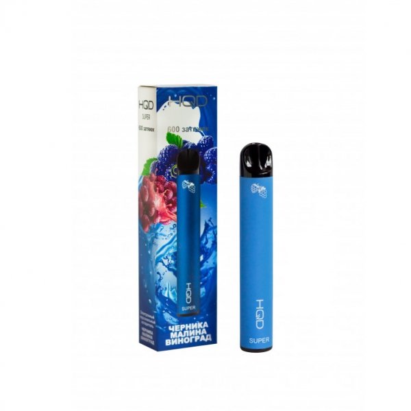 Купить HQD Super - Blueberry Raspberry Grape (Черника, Малина, Виноград ), 600 затяжек, 20 мг (2%)