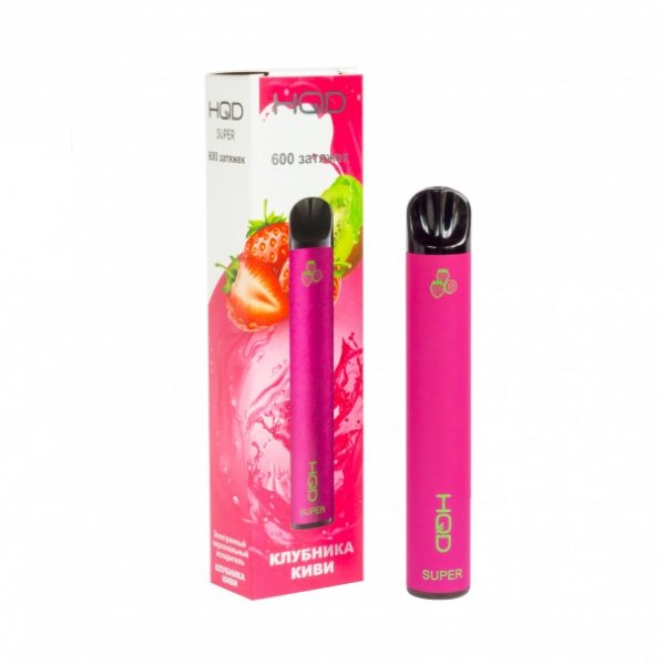 Купить HQD Super - KiwiBerry (Клубника, Киви), 600 затяжек, 20 мг (2%)