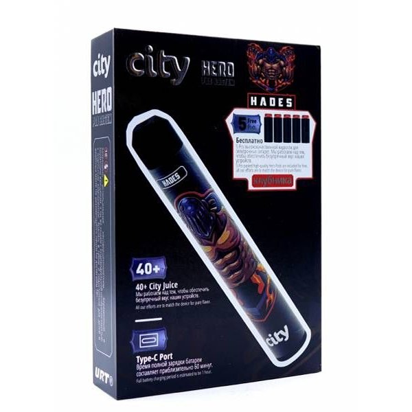 Купить City Hero - Клубника, 5000 затяжек, 18 мг (1,8%)