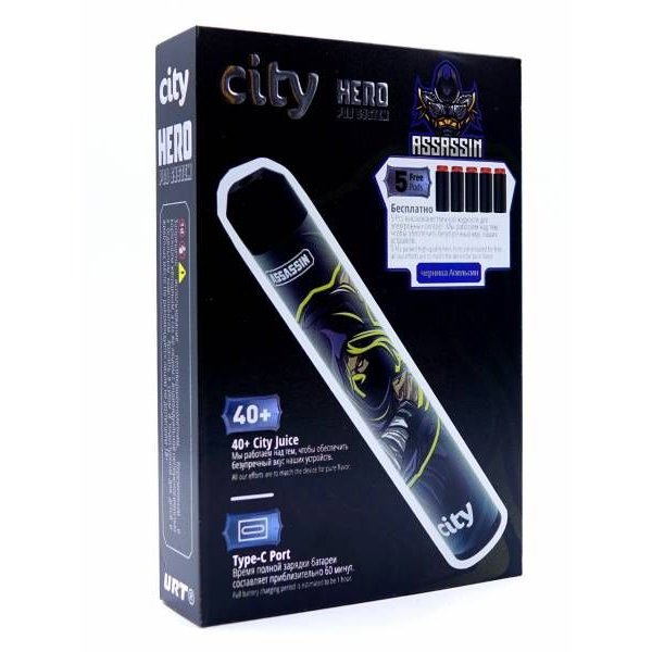Купить City Hero – Черника, апельсин, 5000 затяжек, 18 мг (1,8%)