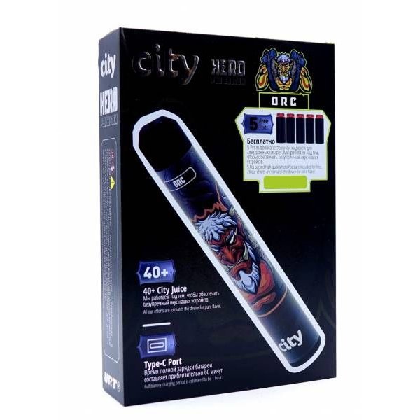 Купить City Hero - Ледяной банан с вишней, 5000 затяжек, 18 мг (1,8%)