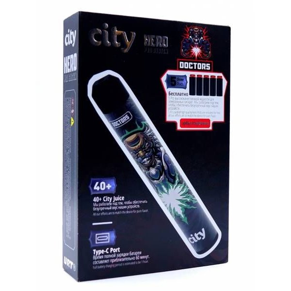 Купить City Hero – Арбуз, клубника, 5000 затяжек, 18 мг (1,8%)